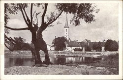 View of Church Strakonice, Czech Republic Eastern Europe Postcard Postcard