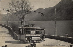Trolley Bus in Descent to Argegno Postcard