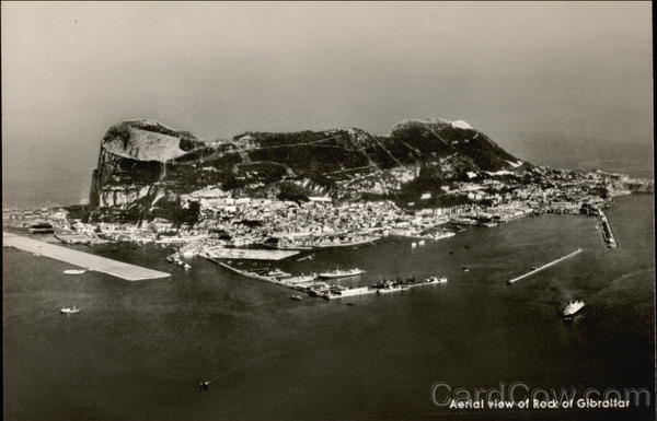 Aerial View of Rock of Gibraltar Spain