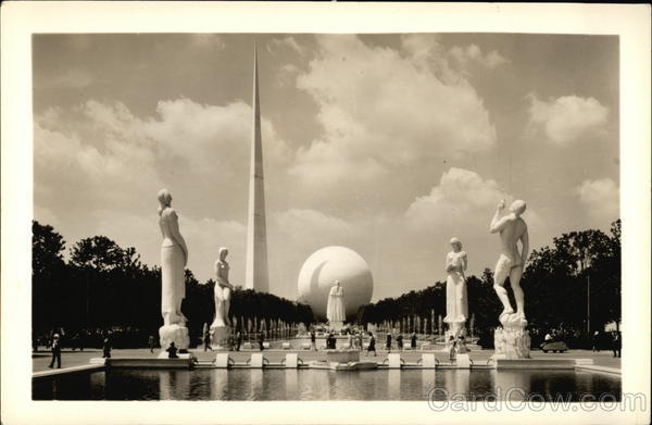 View of Constitution Mall Showing the Four Freedoms New York