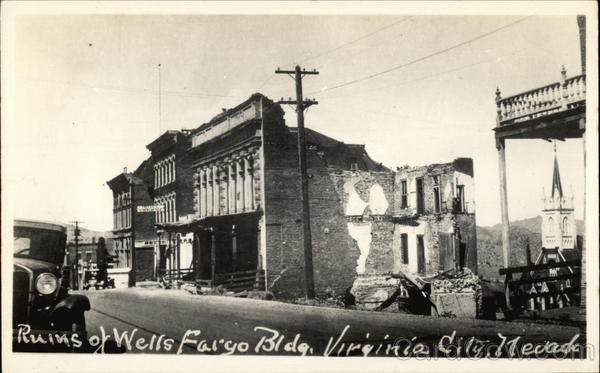 Ruins of Wells Fargo Building Virginia City Nevada