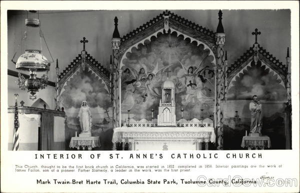 Interior of St. Anne's Catholic Church Columbia California