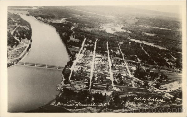 Aerial View of Town Quesnel BC Canada British Columbia