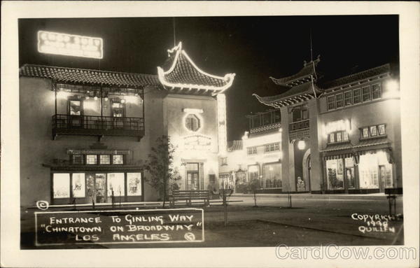 Entrance to Ginling Way, Chinatown on Broadway Los Angeles California