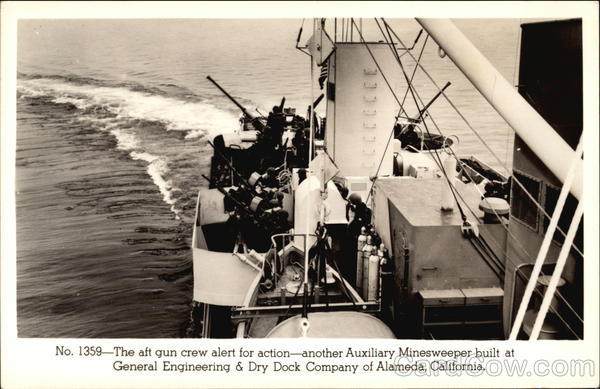 The Aft Gun Crew Alert for Action Navy