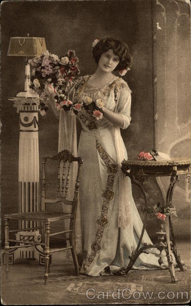 Portrait of Woman with Flowers Women