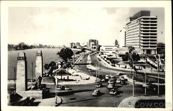 The Nile Corniche and Nile Hilton Hotel Cairo Egypt