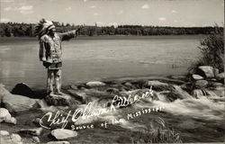 Chief Oluwa Littlecreek at the Source of the Mississippi Lake Itasca, ON Canada Ontario Postcard Postcard