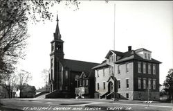 St. Joseph's Church and School Cresco, IA Postcard Postcard