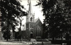First M.E. Church Albia, IA Postcard Postcard