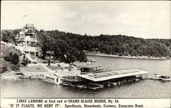 Links Landing at East End of Grand Glaize Bridge Postcard