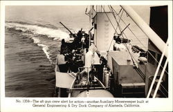 The Aft Gun Crew Alert for Action Navy Postcard Postcard