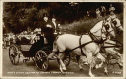 King & Queen Driving to Crathie Church Postcard