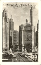 Michigan Avenue & Wacker Drive Chicago, IL Postcard Postcard