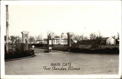 View of Main Gate Fort Sheridan, IL Postcard Postcard