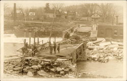 Cleaning up a Bridge Washout Disasters Postcard Postcard