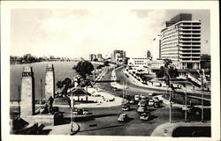 The Nile Corniche and Nile Hilton Hotel Cairo, Egypt Africa Postcard Postcard