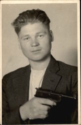 Man with Gun Postcard