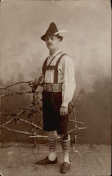 Portrait of Man in Austrian Costume Postcard