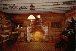 Interior of Old Matt's Cabin Branson, MO Postcard Postcard