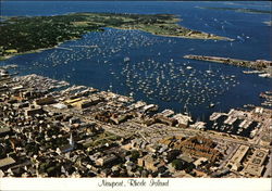 Aerial View of Waterfront & Harbor Postcard