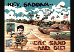 Hey, Saddam... Eat Sand and Die! Postcard