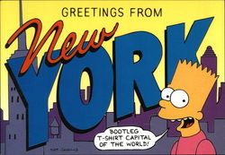 Greetings from New York, Bootleg T-shirt Capital of the World! Cartoons Postcard Postcard