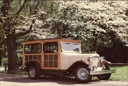 Replica of a 1928 Woody Cars Postcard Postcard