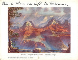 Union Pacific Zion Lodge luncheon menu Postcard