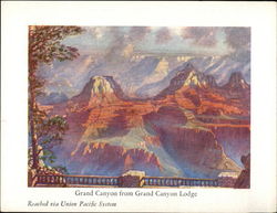 Grand Canyon from Grand Canyon Lodge, Reached Via Union Pacific System Arizona Grand Canyon National Park Postcard Postcard