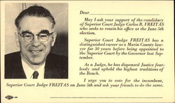 Judge Carlos R. Freitas Campaign Card Postcard