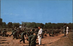 Hand-to-Hand Combat Practice Parris Island, SC Postcard Postcard