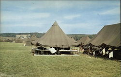 Camp Grayling, National Guard Headquarters in the Background Postcard