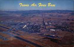 Air View of Travis Air Force Base Postcard