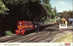 Romney Rail Diesel Train Postcard