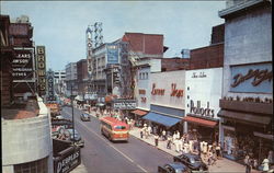 Looking South Down Granby Street on a Summer Afternoon Norfolk, VA Postcard Postcard