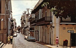 Old City Street with "Cristo Chapel" in the Background San Juan, PR Puerto Rico Postcard Postcard