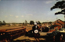 Pulling Into the Station - Edaville Railroad Postcard