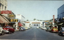 View of Business District Postcard