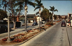 Looking East on Park Avenue toward Marine Avenue Balboa Island, CA Postcard Postcard