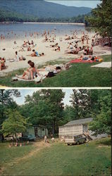 Cornelius Cottages & Beach Scene Postcard