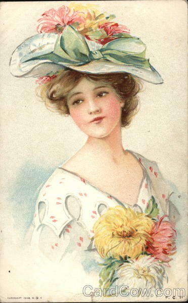 TOUCHING HEARTS: WOMEN WEARING HAT - RETRO FASHION