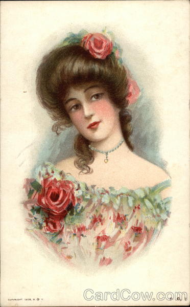 Young Woman in Pink and Green Maud Humphrey Women