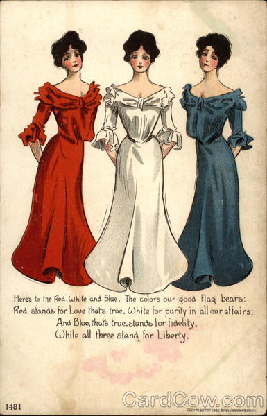Women in Red, White and Blue Dresses Patriotic