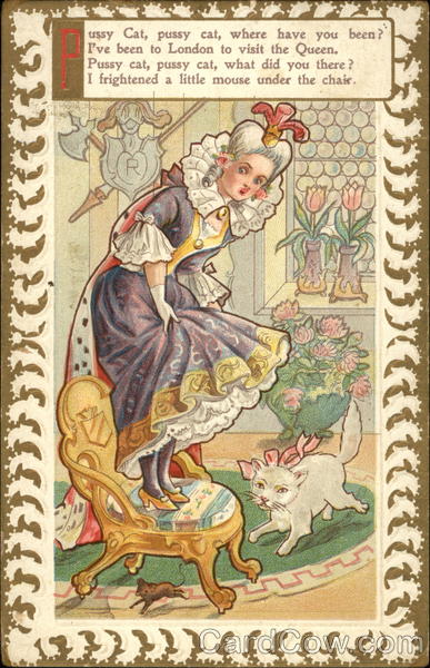 Lady on Chair; Cat Chasing Mouse Nursery Rhymes