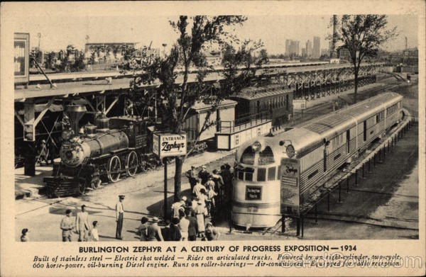 Burlington Zephyr at A Century of Progress Exposition - 1934
