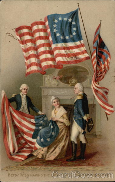 Betsy Ross Making the First Flag With Stars and Stripes