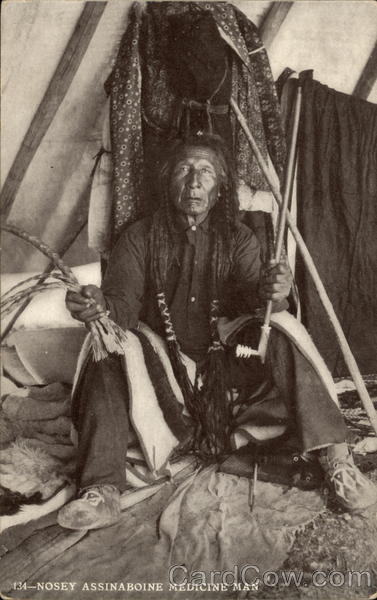 Nosey Assinaboine - Medicine Man Native Americana