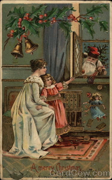 Santa with Mother and Child Santa Claus