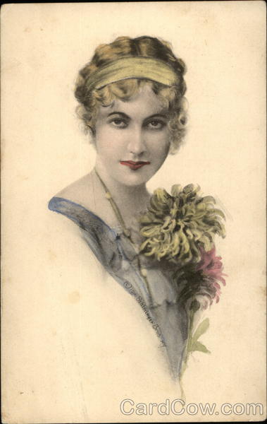 Hand Colored Blonde Woman Women